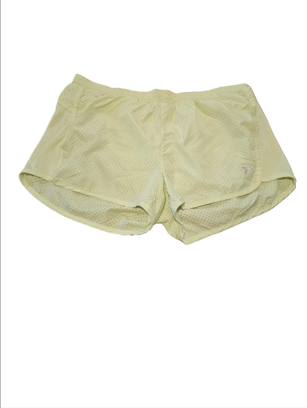 OLD NAVY YELLOWISH GREEN ATHLETIC SHORTS WITH BUILT-IN UNDERWEAR SIZE MEDIUM